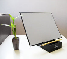 Load image into Gallery viewer, image of empty Buddha board on a desk next to a pot of bamboo