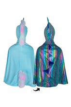 Load image into Gallery viewer, Unicorn/Dragon reversible cape
