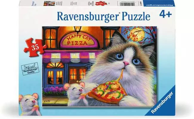 Happy Cat Pizza 35 PC Puzzle