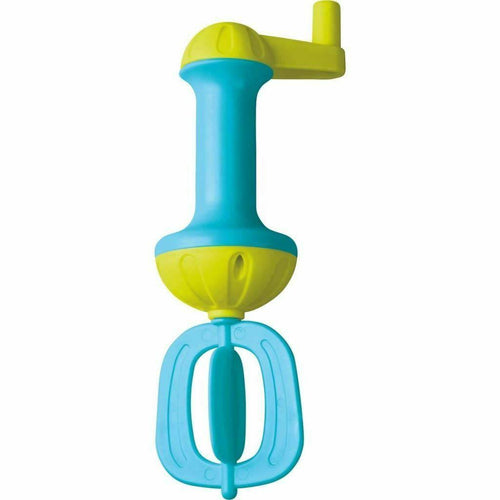 blue and green bath whisk