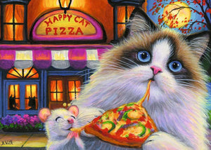 Happy Cat Pizza 35 PC Puzzle