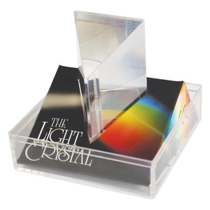 A translucent triangular prism, about 2.5" tall, in it's packaging.