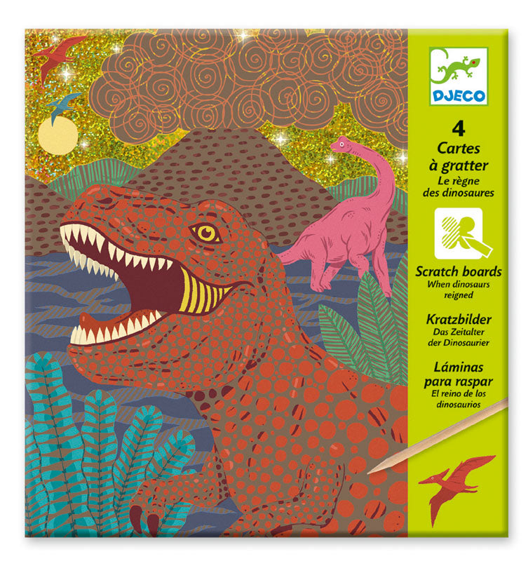 Dinosaur Scratch Art