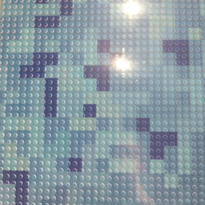 light blue/grey pixelated base plate