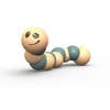 Load image into Gallery viewer, Wooden Earth Worm Clutching Toy
