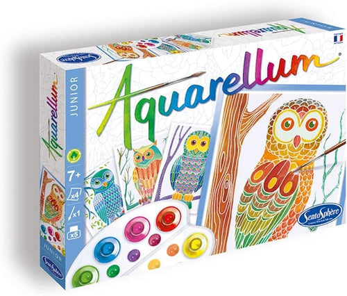 Box depicts four unique owl designs.