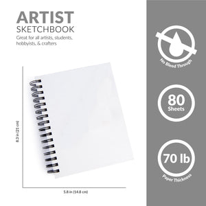 Artist's Sketchbook with White Canvas Cover