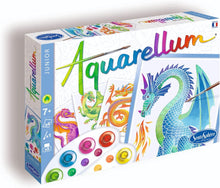 Load image into Gallery viewer, Packaging cover shows four dragon designs included in kit.  One is fire breathing, another sprawl out all its limbs, wingless.  One dragon, with the most snake like face, sticks out its ribbony tongue and poses like a crest.  The last dragon has round scales and webbed horns.  
