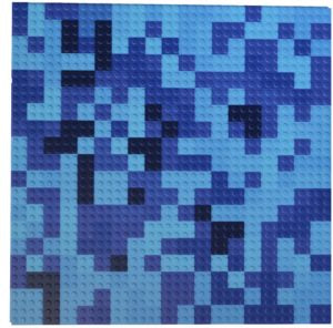 blue pixelated base plate