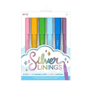 Outline Markers:  Silver Linings Set of 6
