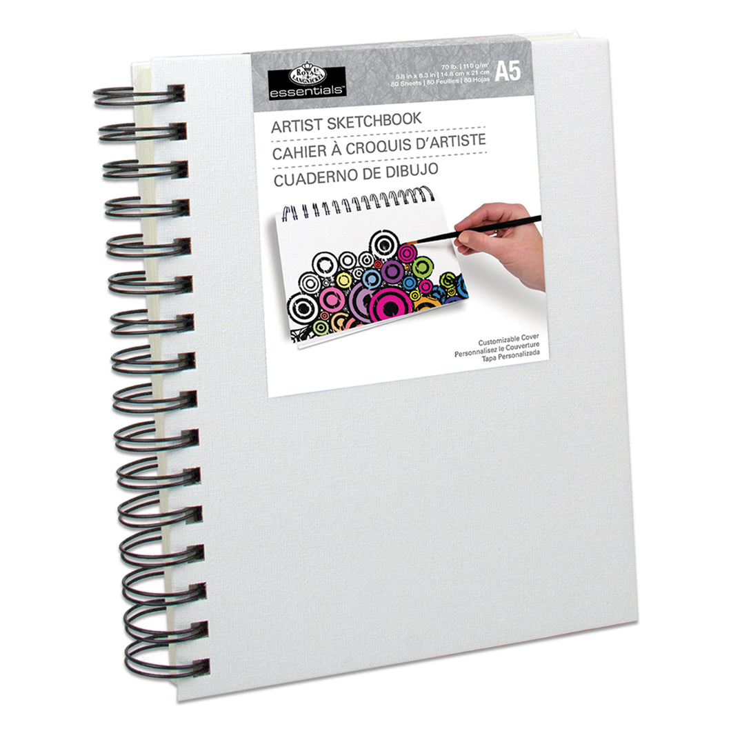 Artist's Sketchbook with White Canvas Cover